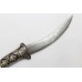 Dagger Knife damascus Steel blade Silver wire work Horse face handle 7' P 397